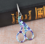 (image for) Embroidery Scissors - Floral Storks - White/Purple